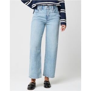 J.Crew‎ 90s Vintage Baggy Light Wash Distressed Denim Jeans Women's Size 30